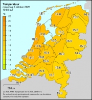 Weerkaart KNMI Temperatuur