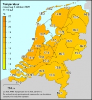 Weerkaart KNMI Temperatuur