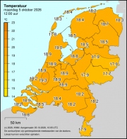 Weerkaart KNMI Temperatuur