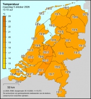 Weerkaart KNMI Temperatuur