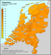 Weerkaart KNMI Temperatuur