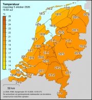 Weerkaart KNMI Temperatuur