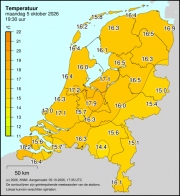 Weerkaart KNMI Temperatuur