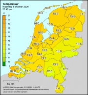 Weerkaart KNMI Temperatuur