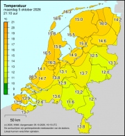 Weerkaart KNMI Temperatuur