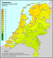 Weerkaart KNMI Temperatuur