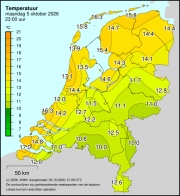 Weerkaart KNMI Temperatuur