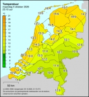 Weerkaart KNMI Temperatuur