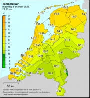 Weerkaart KNMI Temperatuur