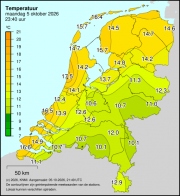 Weerkaart KNMI Temperatuur