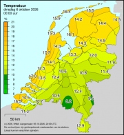 Weerkaart KNMI Temperatuur