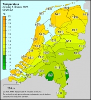 Weerkaart KNMI Temperatuur