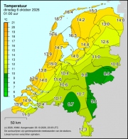 Weerkaart KNMI Temperatuur