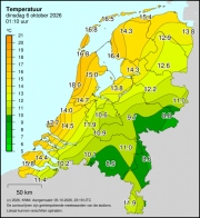 Weerkaart KNMI Temperatuur