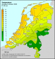 Weerkaart KNMI Temperatuur