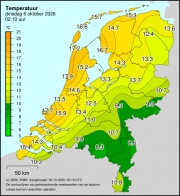 Weerkaart KNMI Temperatuur