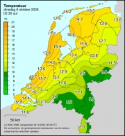 Weerkaart KNMI Temperatuur