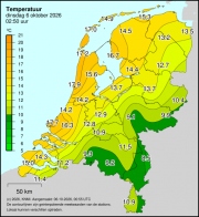 Weerkaart KNMI Temperatuur