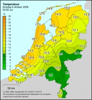 Weerkaart KNMI Temperatuur