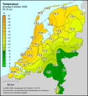 Weerkaart KNMI Temperatuur