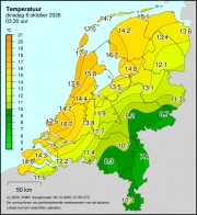 Weerkaart KNMI Temperatuur