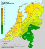 Weerkaart KNMI Temperatuur