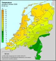 Weerkaart KNMI Temperatuur