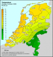 Weerkaart KNMI Temperatuur