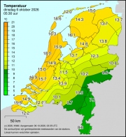 Weerkaart KNMI Temperatuur