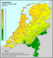 Weerkaart KNMI Temperatuur