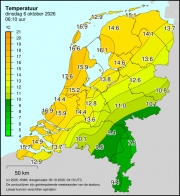 Weerkaart KNMI Temperatuur