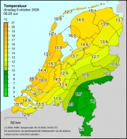 Weerkaart KNMI Temperatuur
