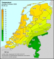Weerkaart KNMI Temperatuur