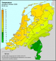 Weerkaart KNMI Temperatuur