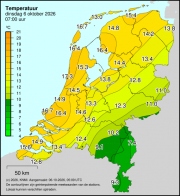 Weerkaart KNMI Temperatuur