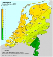 Weerkaart KNMI Temperatuur