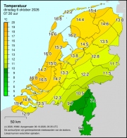 Weerkaart KNMI Temperatuur