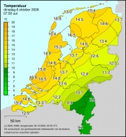 Weerkaart KNMI Temperatuur