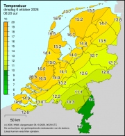 Weerkaart KNMI Temperatuur