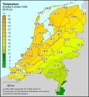 Weerkaart KNMI Temperatuur