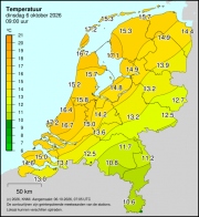 Weerkaart KNMI Temperatuur