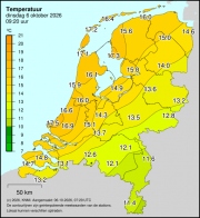 Weerkaart KNMI Temperatuur