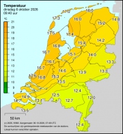 Weerkaart KNMI Temperatuur