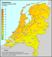 Weerkaart KNMI Temperatuur