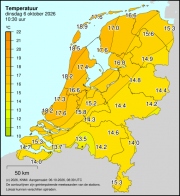 Weerkaart KNMI Temperatuur