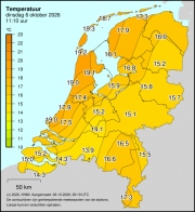 Weerkaart KNMI Temperatuur