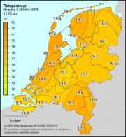 Weerkaart KNMI Temperatuur