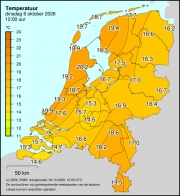 Weerkaart KNMI Temperatuur