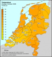 Weerkaart KNMI Temperatuur
