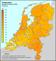 Weerkaart KNMI Temperatuur